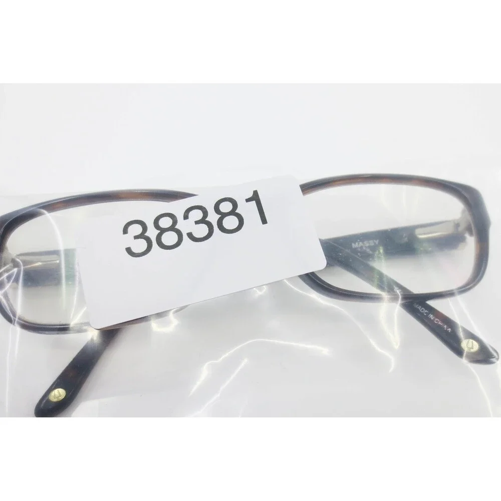 Bulova Massy Tortoise Rectangular Eyeglasses Frames 53-16-135 Brown Marbled Mens